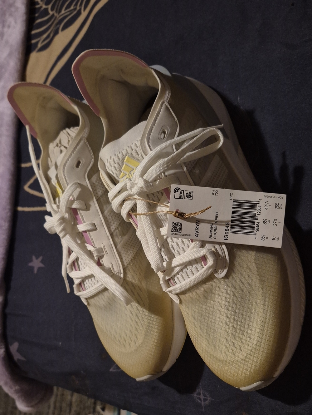 Light Ivory Women's Athletic Sneakers with Pink Accents